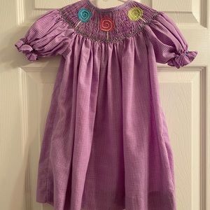 9 month baby girl smocked lollipop dress